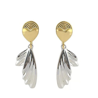Fish Tail Heart Alloy Drop Earring