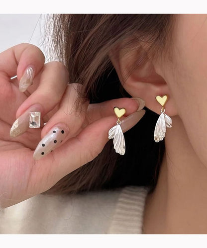 Fish Tail Heart Alloy Drop Earring