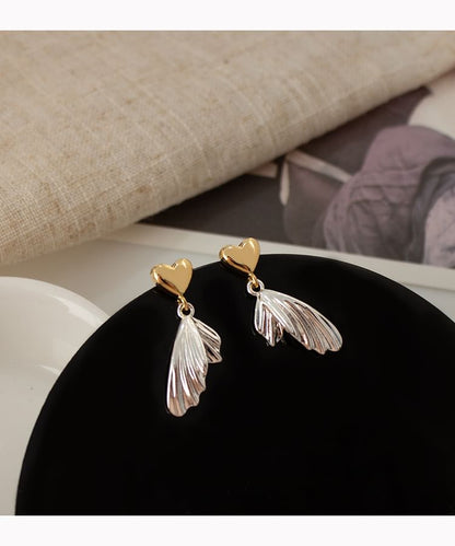 Fish Tail Heart Alloy Drop Earring