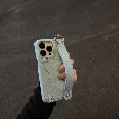 Phone Faux Case Leather Heart Mirror
