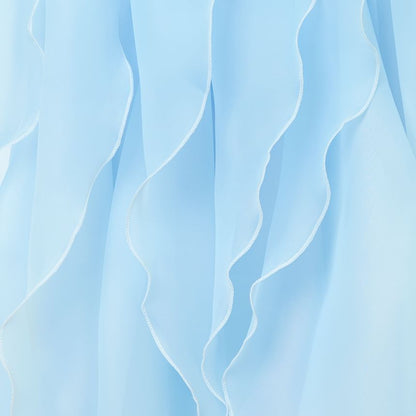 Evening Plain Ruffle Gown A-Line