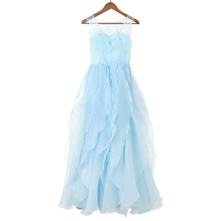Evening Plain Ruffle Gown A-Line