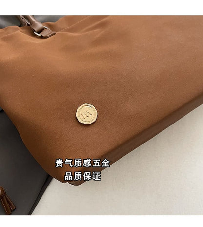 Logo Accent Drawstring Tote Bag