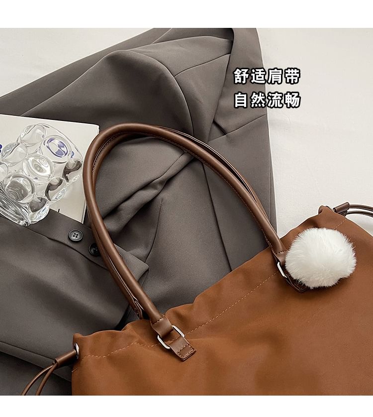 Logo Accent Drawstring Tote Bag
