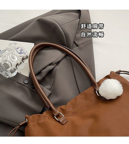 Logo Accent Drawstring Tote Bag