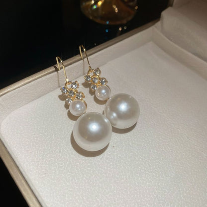 Floral Rhinestone Faux Pearl Drop Hook Earring / Bracelet / Necklace