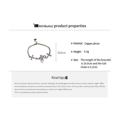 Floral Butterfly Rhinestone Bracelet