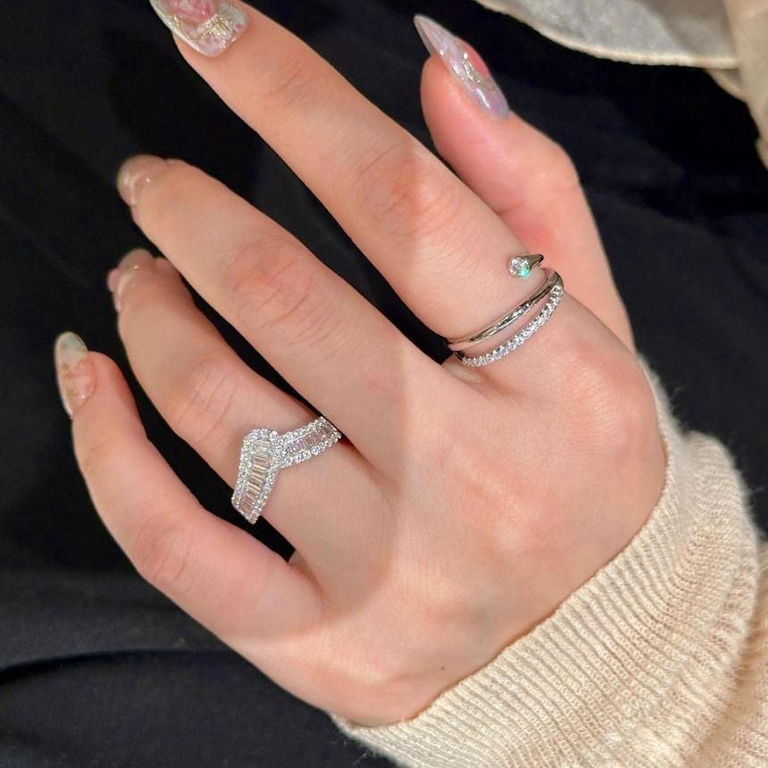 Rhinestone Open Ring (Various Design)