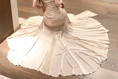 Halter Sequin Mermaid Evening Gown
