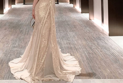 Halter Sequin Mermaid Evening Gown