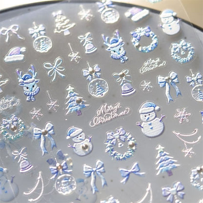 White Christmas Nail Art Stickers