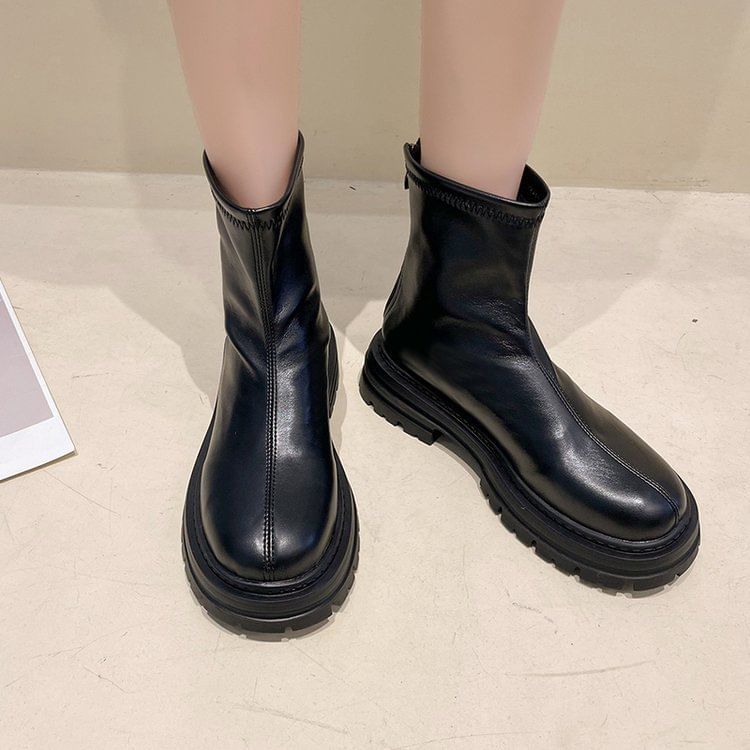 Platform Zip Boots Short