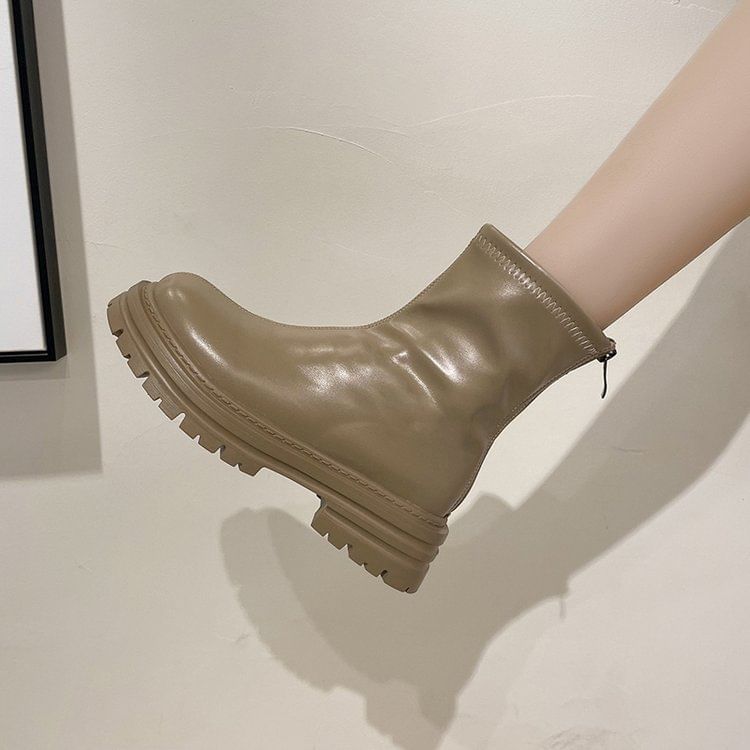 Platform Zip Boots Short