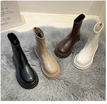 Platform Zip Boots Short