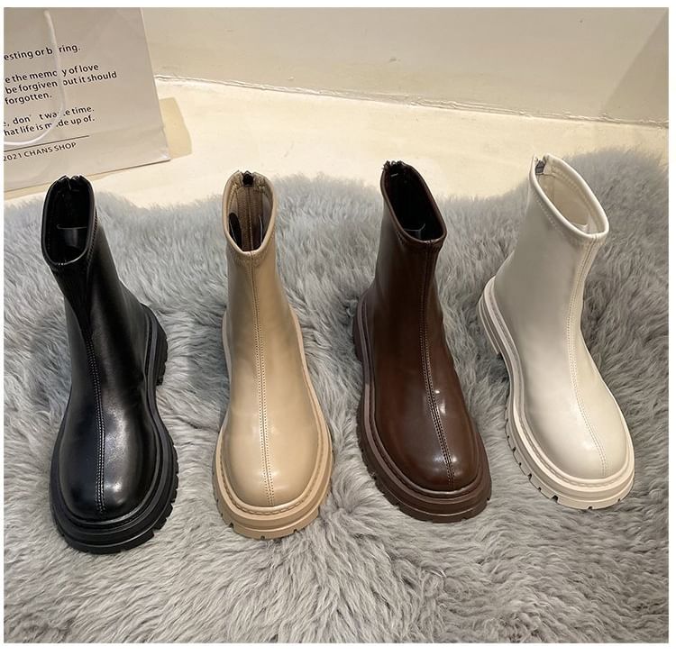 Platform Zip Boots Short