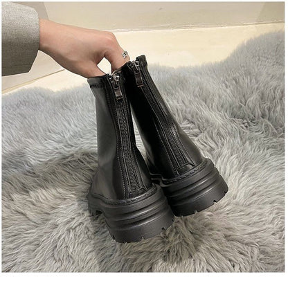 Platform Zip Boots Short