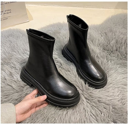 Platform Zip Boots Short