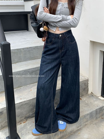 Mid Rise Wide Leg Jeans