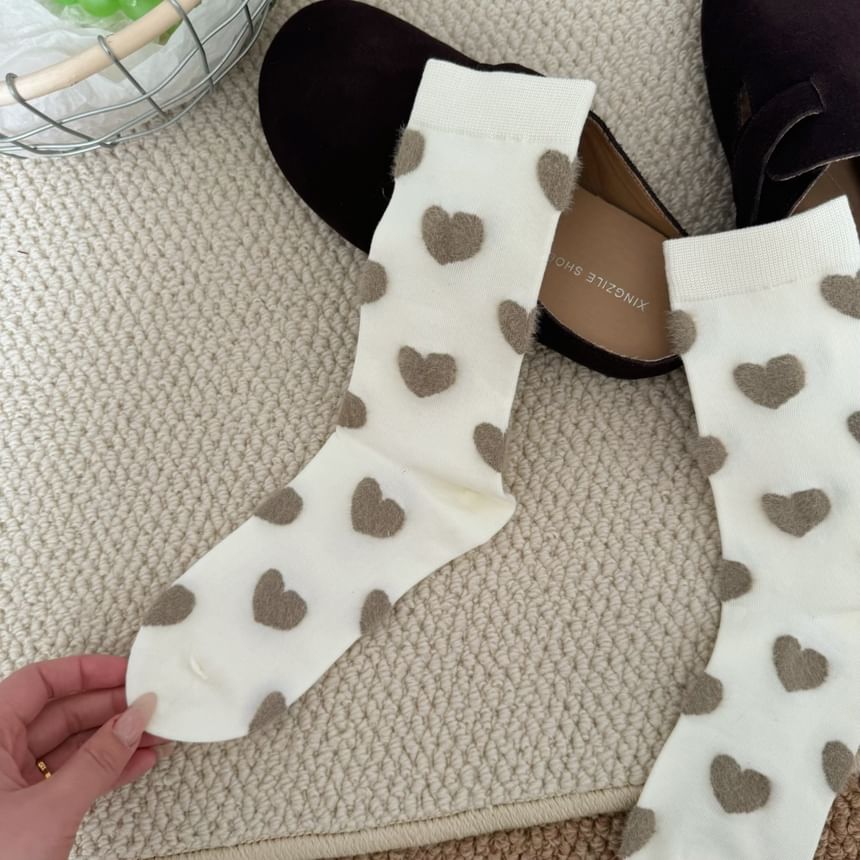 Heart Patterned Short Socks