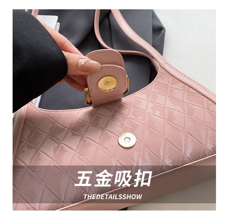 Faux Leather Buckled Shoulder Bag