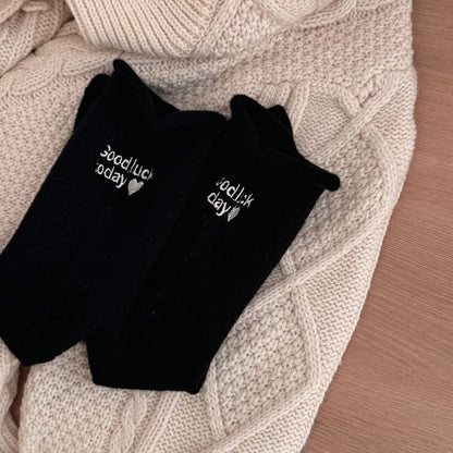 Letter Embroidered Socks