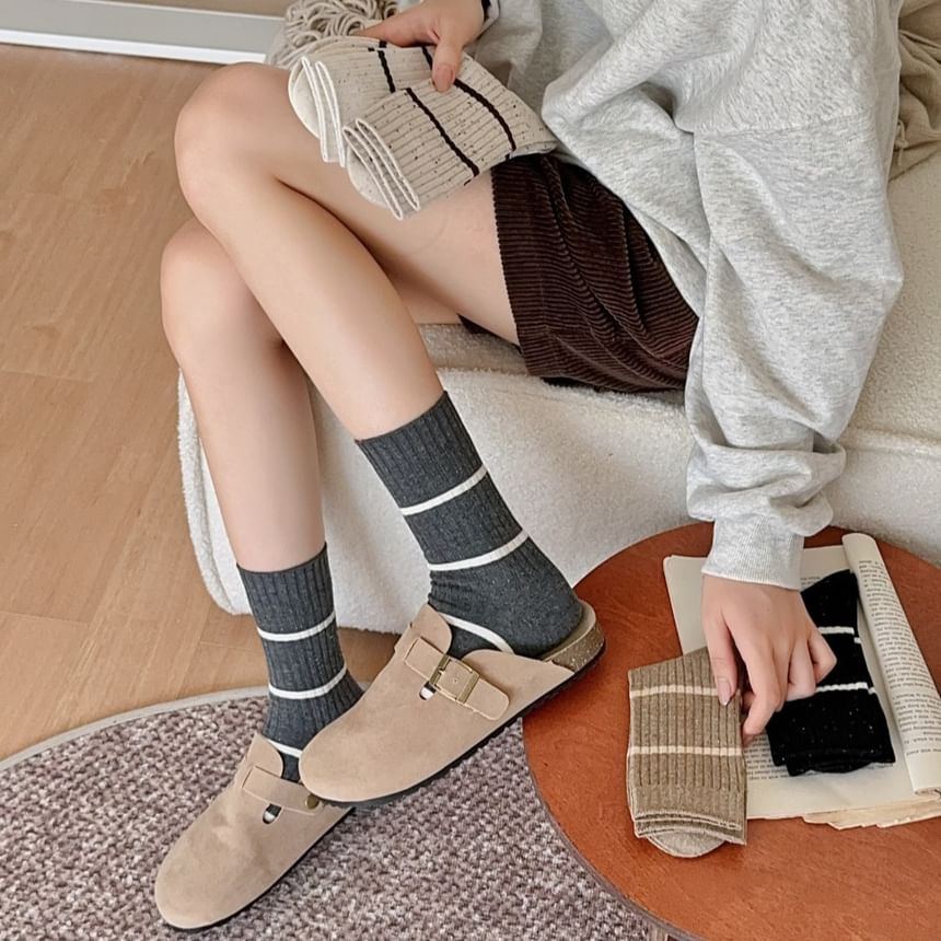 Striped Ribbed Socks