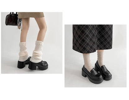 Platform Penny Loafer Pumps
