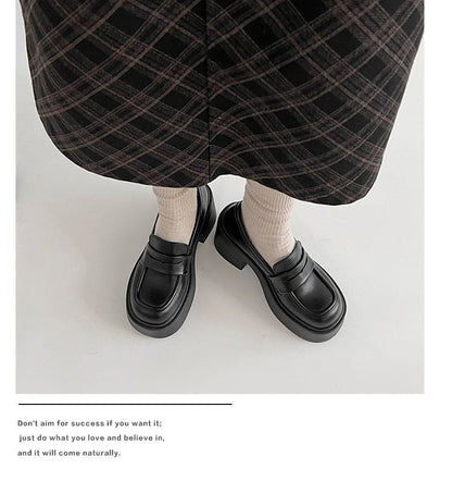 Platform Penny Loafer Pumps