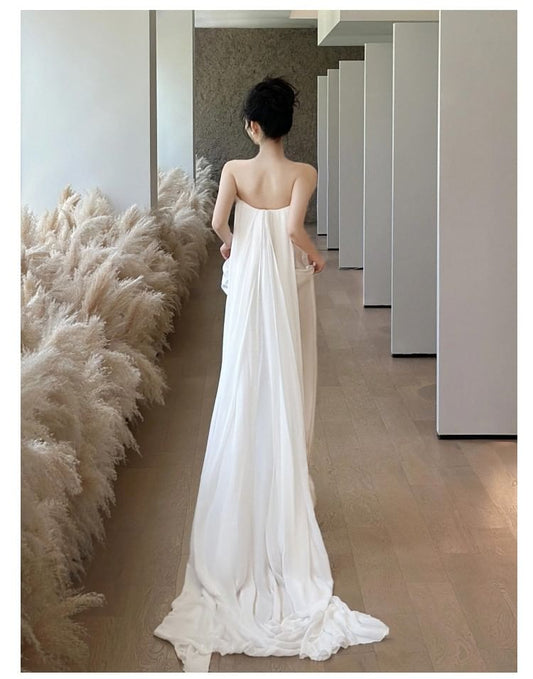 Strapless Plain Sheath Wedding Gown