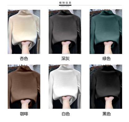 Long Sleeve Mock Neck Plain Top