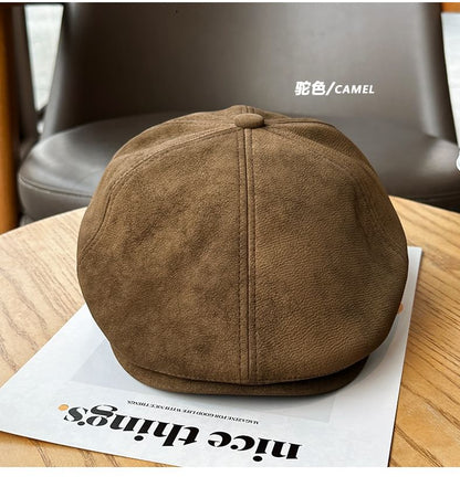 Suede Newsboy Cap