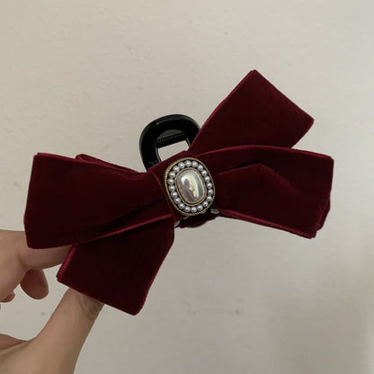 Velvet Bow Hair Claw