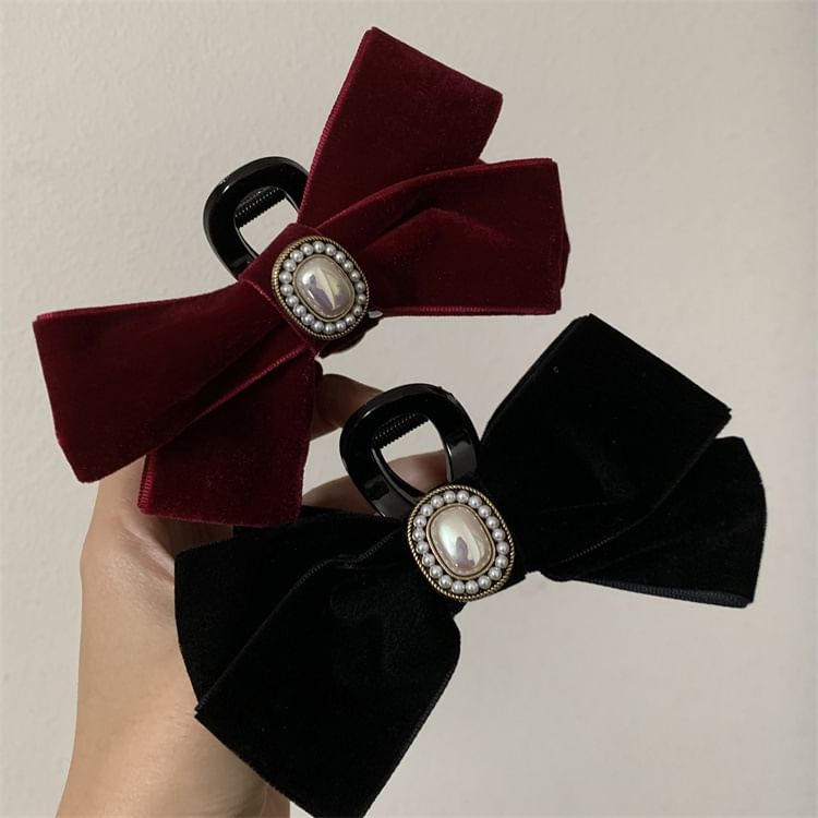 Velvet Bow Hair Claw