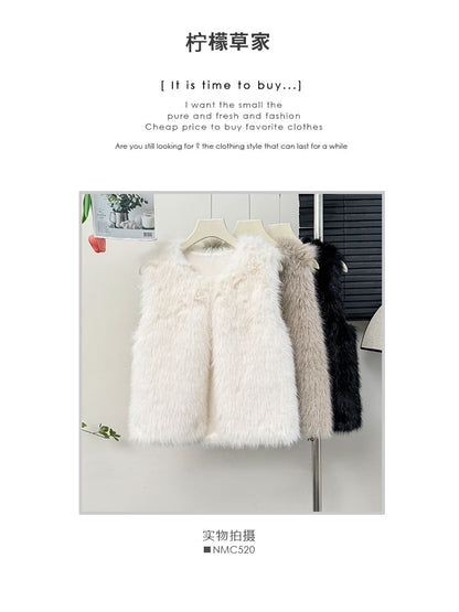 Faux-Fur Vest Jacket