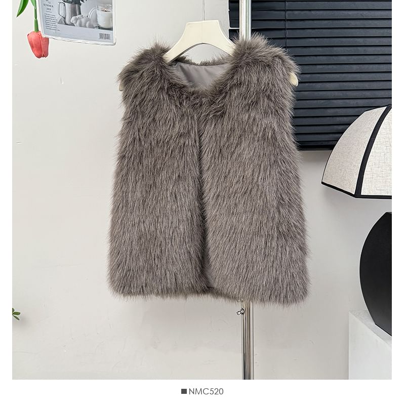 Faux-Fur Vest Jacket