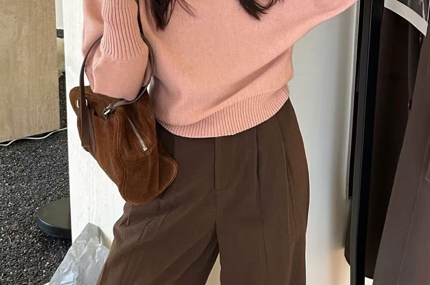 Off Shoulder Plain Sweater