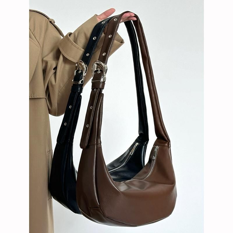 Faux Leather Hobo Bag