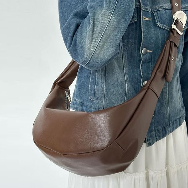 Faux Leather Hobo Bag