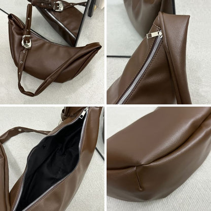 Faux Leather Hobo Bag