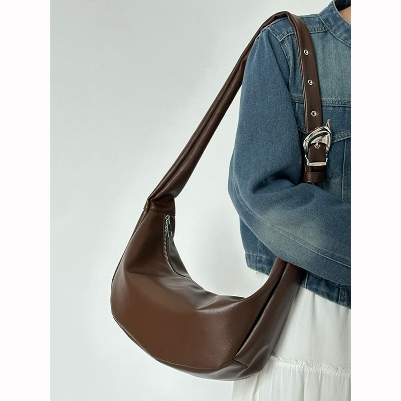 Faux Leather Hobo Bag