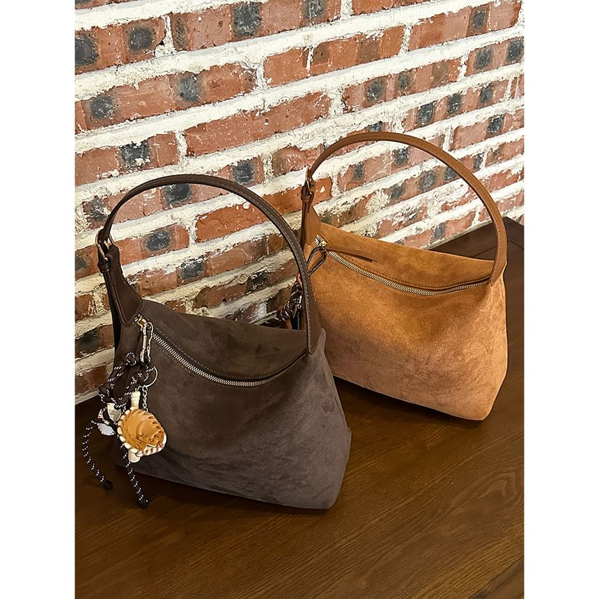 Faux Leather Plain Shoulder Bag