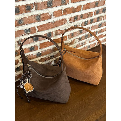 Faux Leather Plain Shoulder Bag