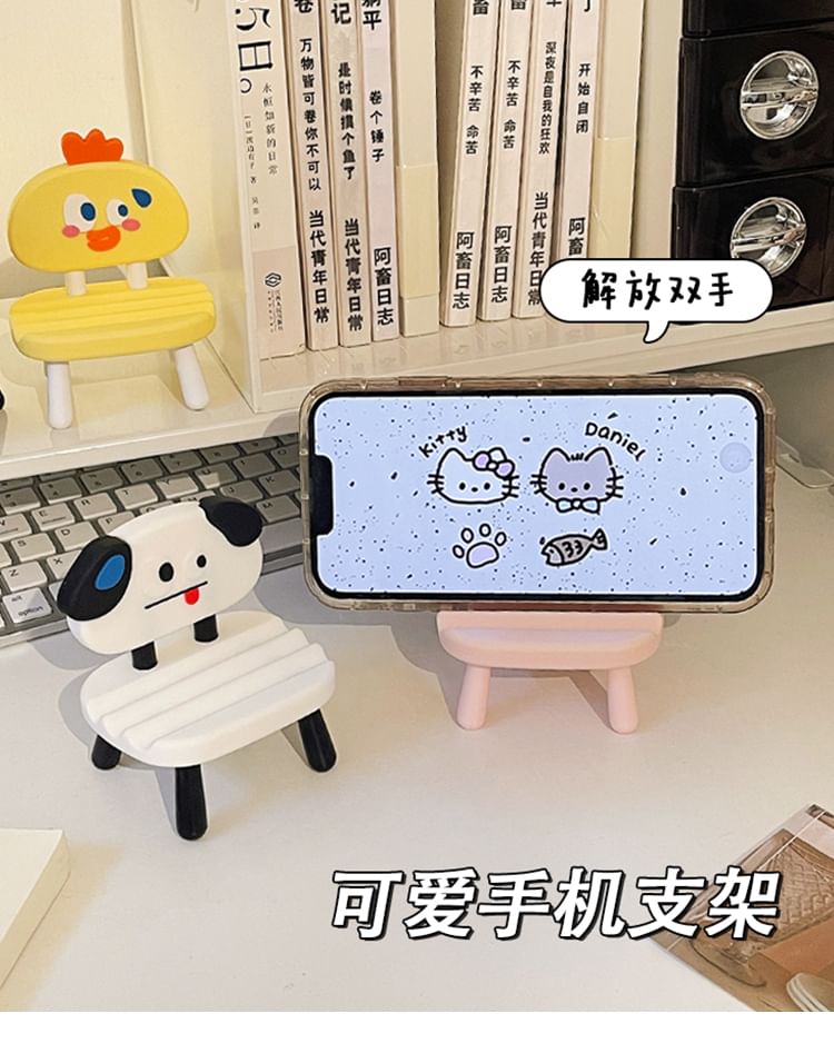 Cartoon Plastic Chair Desktop Phone Stand (Various Designs)