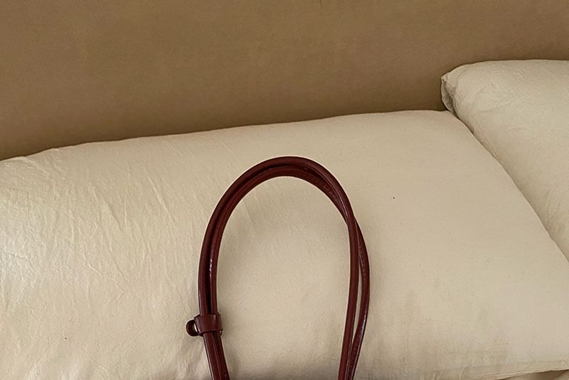 Plain Buckled Faux Leather Shoulder Bag