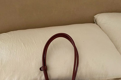 Plain Buckled Faux Leather Shoulder Bag