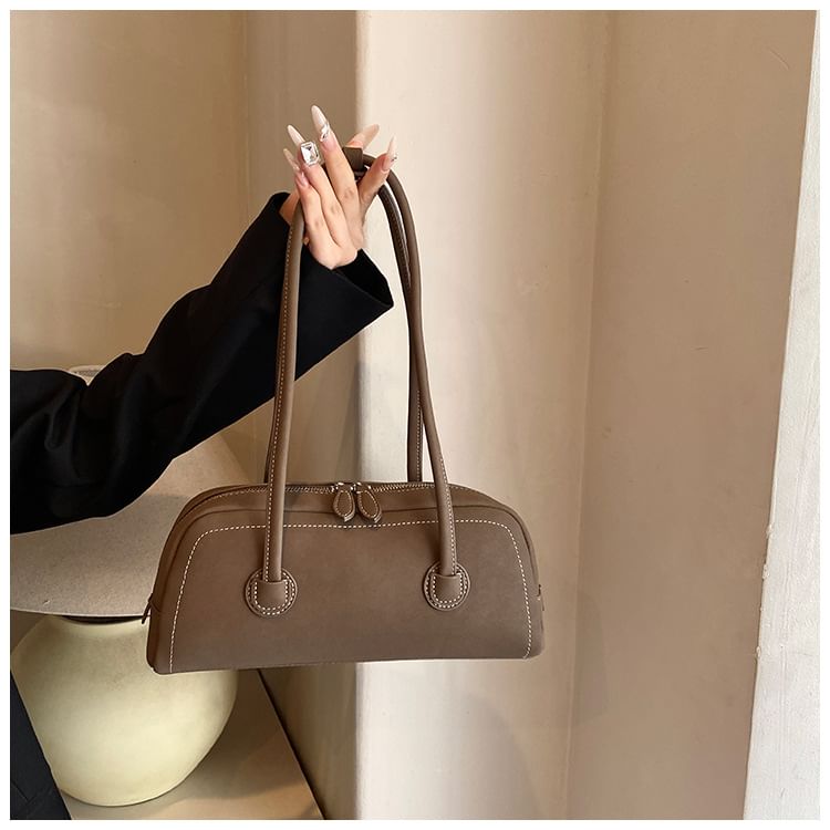 Contrast Stitching Shoulder Bag