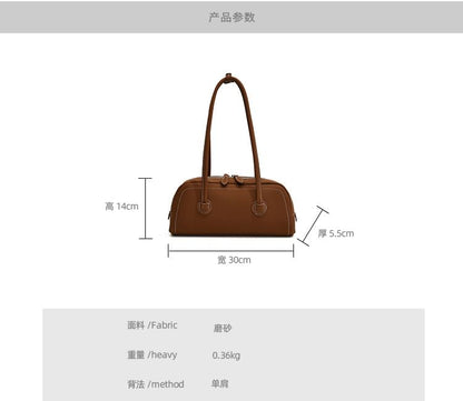 Contrast Stitching Shoulder Bag