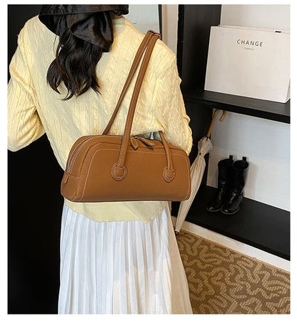 Contrast Stitching Shoulder Bag