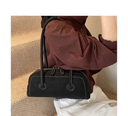 Contrast Stitching Shoulder Bag
