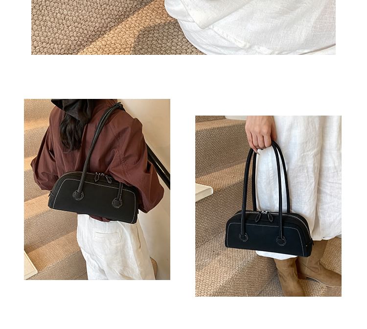 Contrast Stitching Shoulder Bag